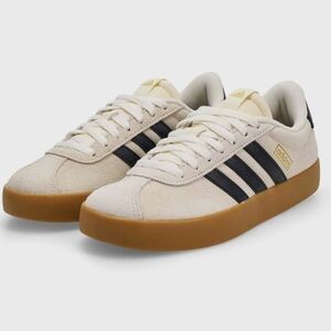 Adidas VL Court 3.0 Trainers Size Womens 9 Mens 8 CreamWhite/Black/Gold Metallic